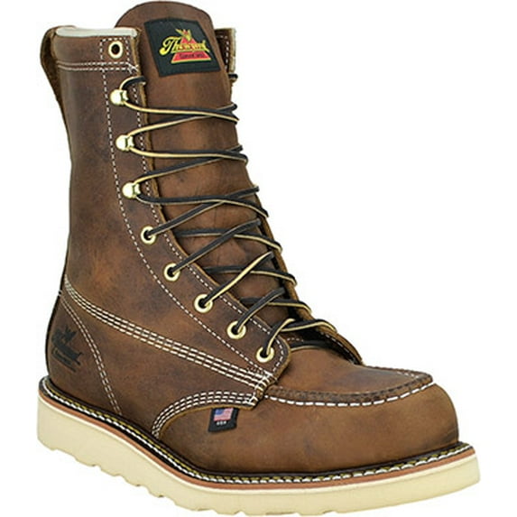 Men's Thorogood 8" Steel Toe Boots (U.S.A.) 804-4478-GWP706 with Leather Lace