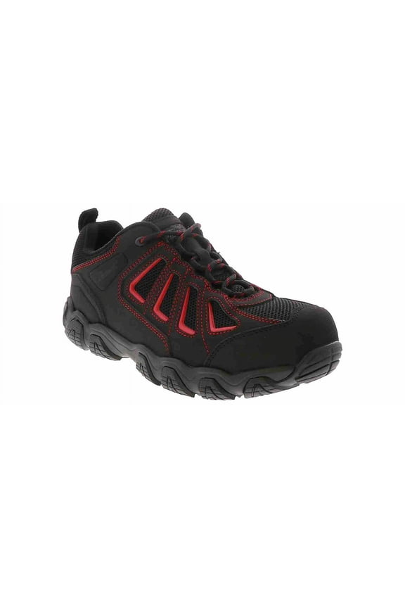 Men's Thorogood Composite Toe Metal Free Hiker Work Shoe 804-6001, Black,Red