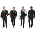 thumbnail image 1 of Men's Three Piece Premium Modern Fit Two Button Suit Black, 1 of 6