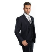Mens Three Piece Vested Modern Fit Two Button Suit