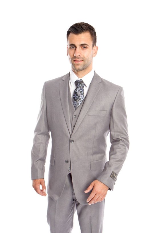 Men's Three Piece Vested Modern Fit Two Button Suit