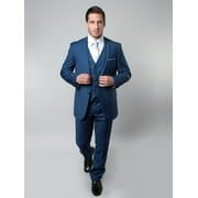 Mens Three Piece Vested Modern Fit Two Button Suit