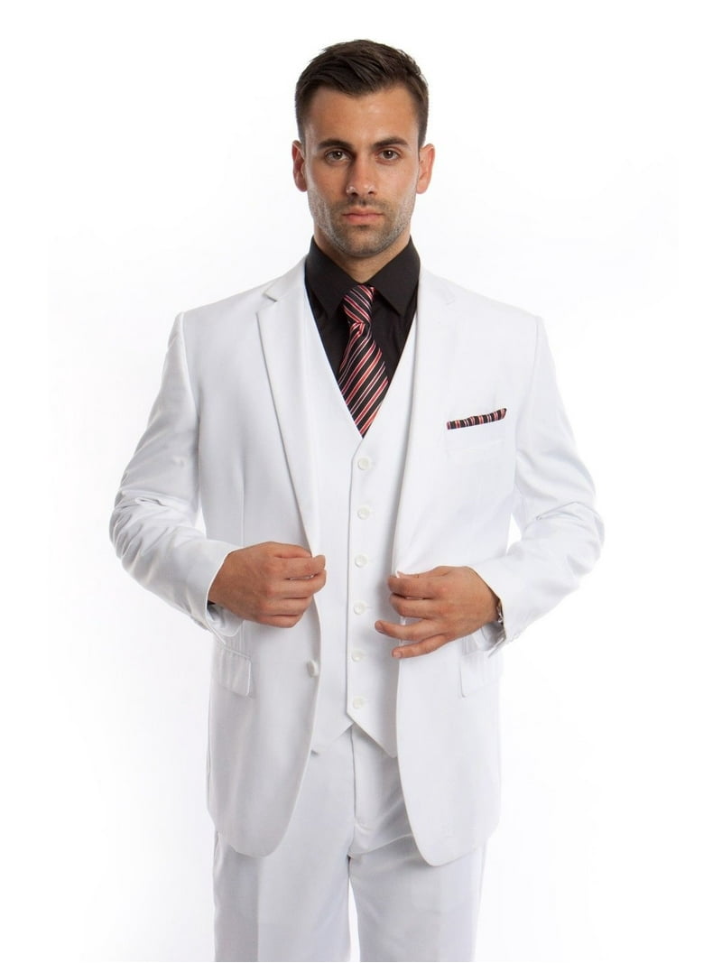 Apparel99 Men's Three Piece Vested Modern Fit Two Button Suit