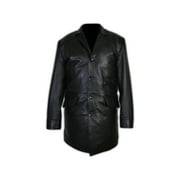 Men's Three Quarter Black Designer Genuine Leather Coat SouthBeachLeather