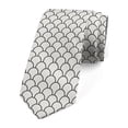 thumbnail image 1 of Men's Tie, Dotted Fish Scale Pattern, 3.7", Ivory Black, by Ambesonne, 1 of 4