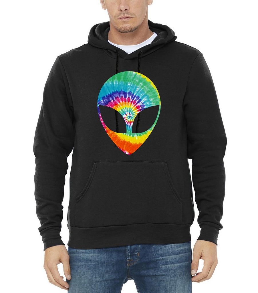 Men's Alien Head Tie Dye Black Hoodie Sweater 5XL Bahrain Ubuy