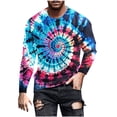 thumbnail image 1 of Men's Tie Dye Long Sleeve Blouse Casual Crew Neck Pullover Lightweight Breathable T-Shirt, 1 of 4