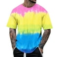 thumbnail image 1 of Men's Tie Dye Short Sleeve Graphic T-Shirt - Rainbow Psychedelic 3D Print Casual Hip Hop Tee, 1 of 5