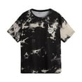 thumbnail image 1 of Men's Tie Dye Short Sleeve Round Neck Graphic Casual Tee Shirt Tops for Everyday Wear Khaki,3X-Large, 1 of 3