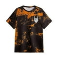 thumbnail image 1 of Men's Tie Dye Short Sleeve Round Neck Graphic Casual Tee Shirt Tops for Everyday Wear Orange,Large, 1 of 3