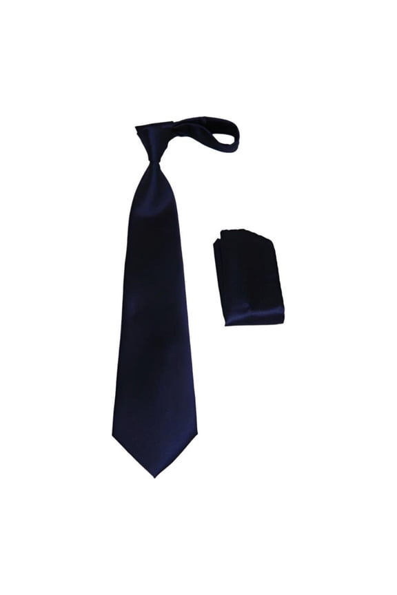 Men's Tie/Hankie Microfiber Silky Vito Rofolo by J.Valintin VTR-89 Navy Blue