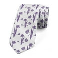 thumbnail image 1 of Men's Tie, Monochrome Blooming, 3.7", Pale Eggplant and White, by Ambesonne, 1 of 4
