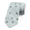 thumbnail image 1 of Men's Tie, Planes with Swirls, Necktie, 3.7", Grey Blue, by Ambesonne, 1 of 3