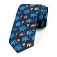 thumbnail image 1 of Men's Tie, Playful Elephants Pattern, 3.7", Indigo Multicolor, by Ambesonne, 1 of 4