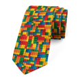 thumbnail image 1 of Men's Tie, Rectangles, 3.7", Multicolor, by Ambesonne, 1 of 4