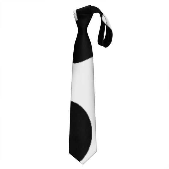 Men's Tie & Skinny Tie Combo Set: Farmhouse Cow Print Necktie, Rustic and Classic Black and White Design