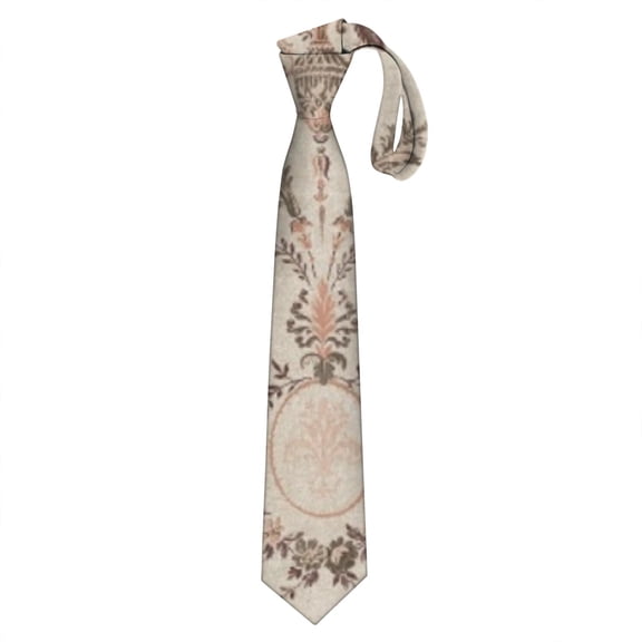 Men's Tie & Skinny Tie Combo Set: Floral Necktie for Wedding Groomsmen, Lightweight Polyester Material