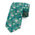thumbnail image 1 of Men's Tie, Tropical Plants Hibiscus, 3.7", Dark Teal Rose Magenta, by Ambesonne, 1 of 4