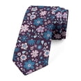 thumbnail image 1 of Men's Tie, Violet Tones Vintage Flowers, 3.7", Sea Blue Lilac, by Ambesonne, 1 of 4