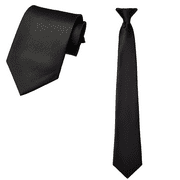 Men's Ties, Clip-on Ties Solid Neck Strap Tie, for Wedding, Graduation School Uniforms, Black