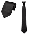 thumbnail image 1 of Men's Ties, Clip-on Ties Solid Neck Strap Tie, for Wedding, Graduation School Uniforms, Black, 1 of 9