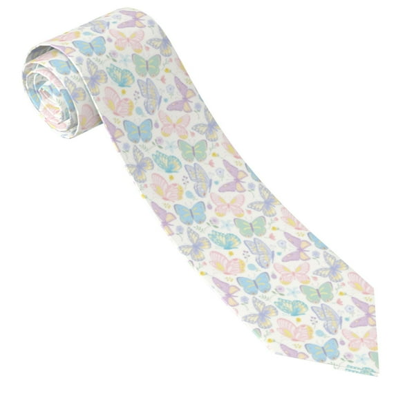 Men's Ties, Colorful butterfly B Satin Ties for Men, Mens Formal Neck Ties for Business Weeding Gift