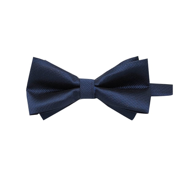 Men's Ties Fashion Business Shirt Solid Polyester Double Layer Bow Tie Elegant Formal Casual Slim Plain Shirt for Special Occasions Xmas Wrapping