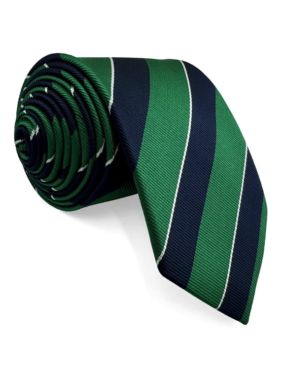 Men's Ties Necktie Green Blue Stripe Classic Size 57.5"