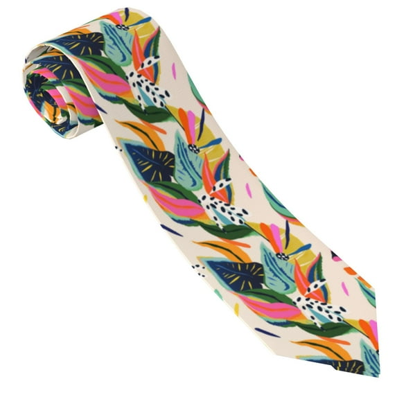 Men's Ties, floral jungle pattern Satin Ties for Men, Mens Formal Neck Ties for Business Weeding Gift