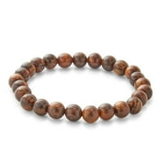 EVE'S ADDICTION Men's Tigerwood Bead Stretch Bracelet, 8 inches Long