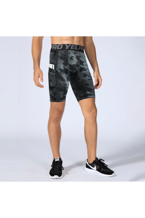 Men's Tight-Fit Athletic Shorts — Quick-Drying Gym Half-Shorts — High-Elasticity Compression Base Layer for Running & Training