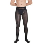 Mens Tights 8D Sexy Sheer Shiny Silk Stockings With Opening pantyhose