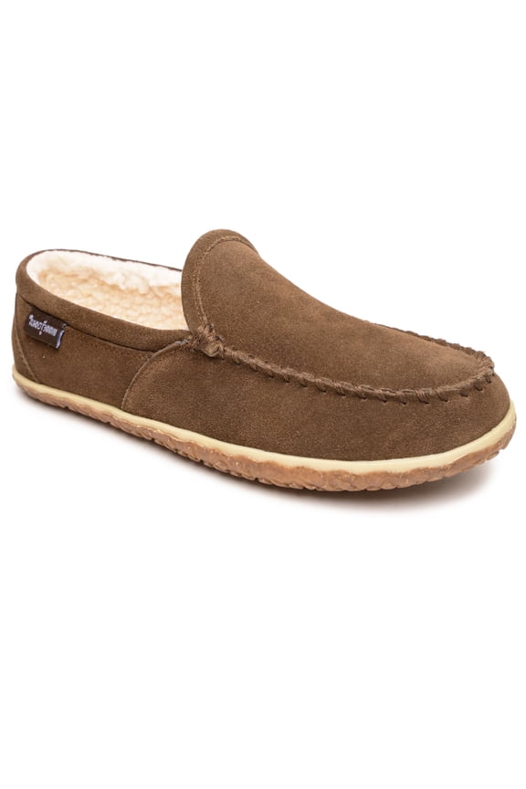 Men's Tilden Moccasin Suede Indoor and Outdoor Slippers, Autumn Brown, Size 12w