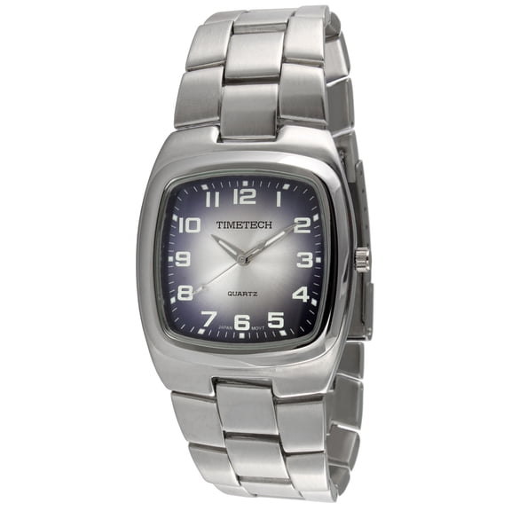 Men's Timetech Denim Analog Display Japanese Quartz Silver Watch