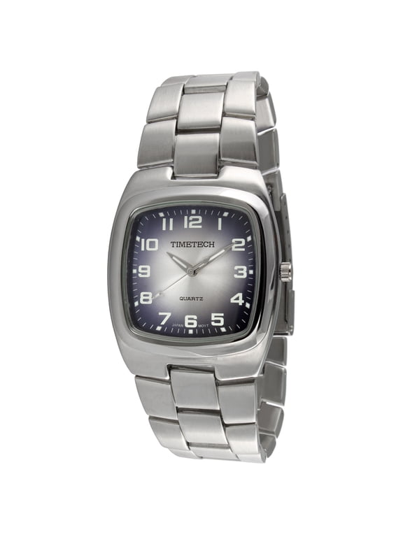 Men's Timetech Denim Analog Display Japanese Quartz Silver Watch