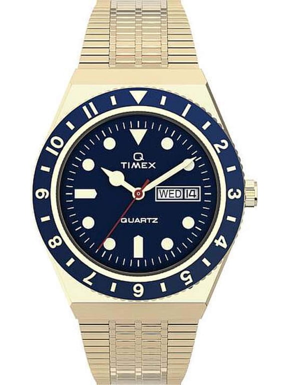 Men's Timex Q Reissue 38mm Gold Tone Diver Style Watch TW2U61901