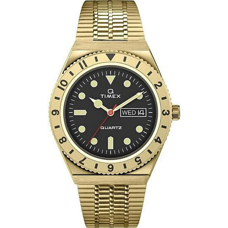 【BUNちゃん】TIMEX Q Reissue TW2V18800 Men's Timex Q Reissue Diver Style Day-Date Gold-Tone Watch