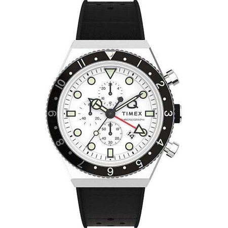 Men's Timex Q Three Time Zone Chronograph 40mm Watch TW2V70100