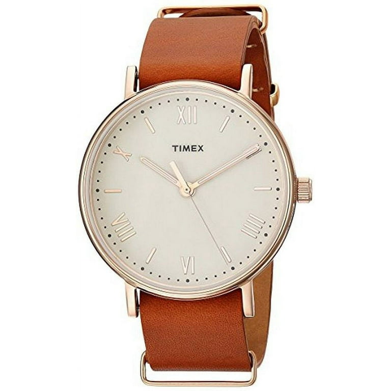 Men s Timex Southview 41 Light Brown Leather Band Watch TW2R28800