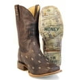 thumbnail image 1 of Men's Tin Haul Banking Bucks Boots with Money Sole Handcrafted Square Toe Brown, 1 of 3