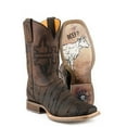 thumbnail image 1 of Men's Tin Haul Don't Fence me in Two Boots with Butcher Shop Sole Handcrafted Brown, 1 of 3