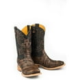 thumbnail image 1 of Men's Tin Haul Keep Out Boots With Longhorn Lights Out Sole Handcrafted Brown, 1 of 2