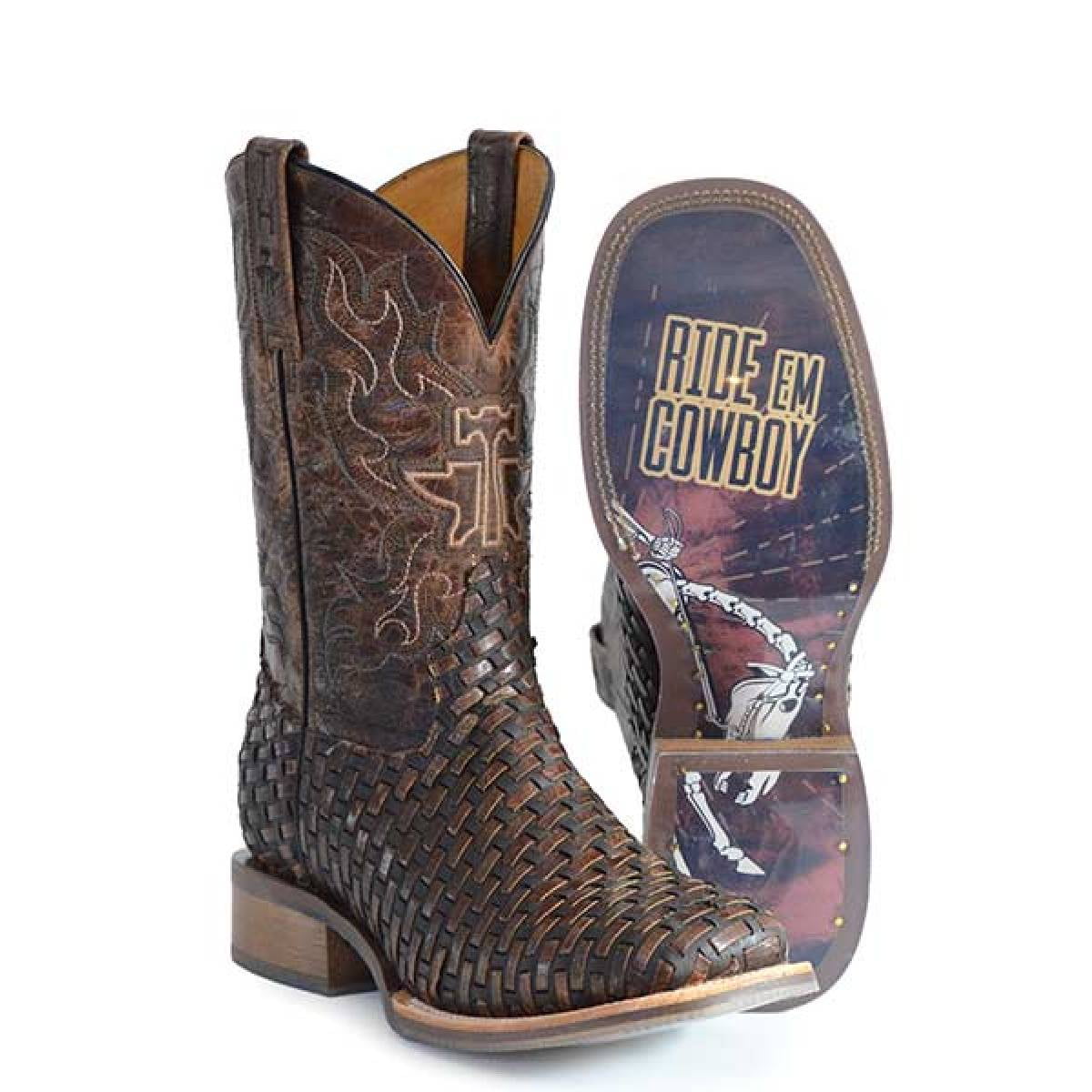 Square toe top lacer boots