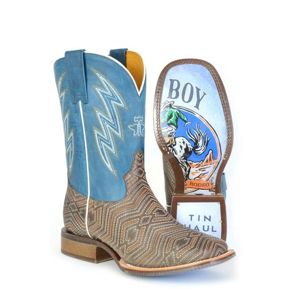 Men's Tin Haul Quantum Boots with Retro Rodeo Sole Handcrafted Brown