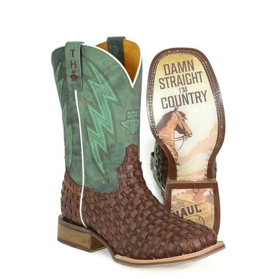 Men's Tin Haul Tangled Boots with I'm Country Sole Handcrafted Brown