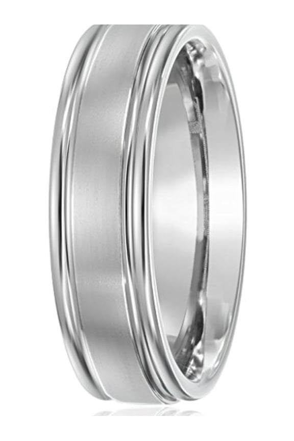 Men's Titanium 6 MM Comfort Fit Band Plain Wedding Ring Satin Finish in Center (11)