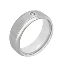 Men's Titanium 8MM Diamond Accent Wedding Band - Mens Ring