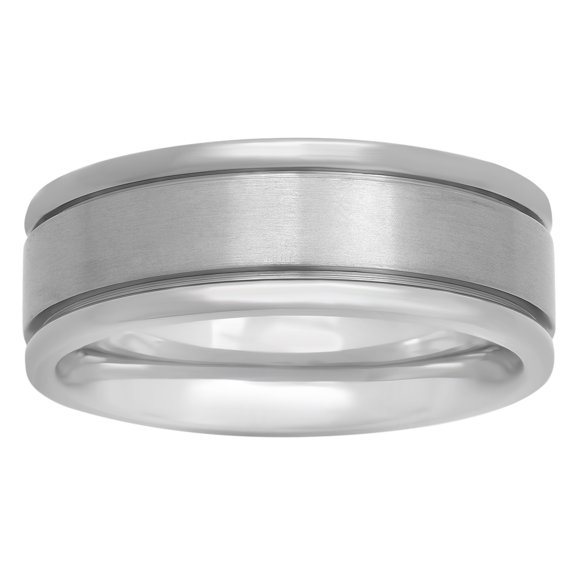 Men's Titanium 8mm Brushed Finish Wedding Band Ring