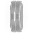 thumbnail image 1 of Men’s Titanium 8mm Single Grooved Silver-Tone Wedding Band - Mens Ring, 1 of 3