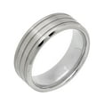 thumbnail image 1 of Men's Titanium Multi-Finish Grooved Wedding Band – Mens Ring, 1 of 4